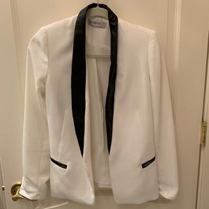 Bec&Bridge white and black leather blazer